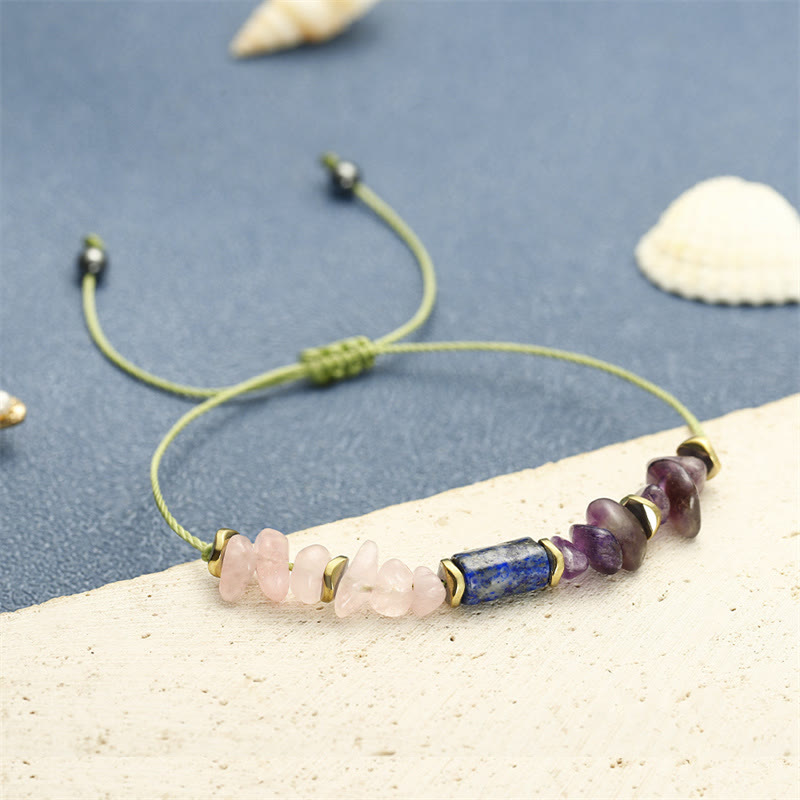 Nimara Ritual Best Friends Forever Amethyst Rose Quartz Lazurite Spiritual Bracelet