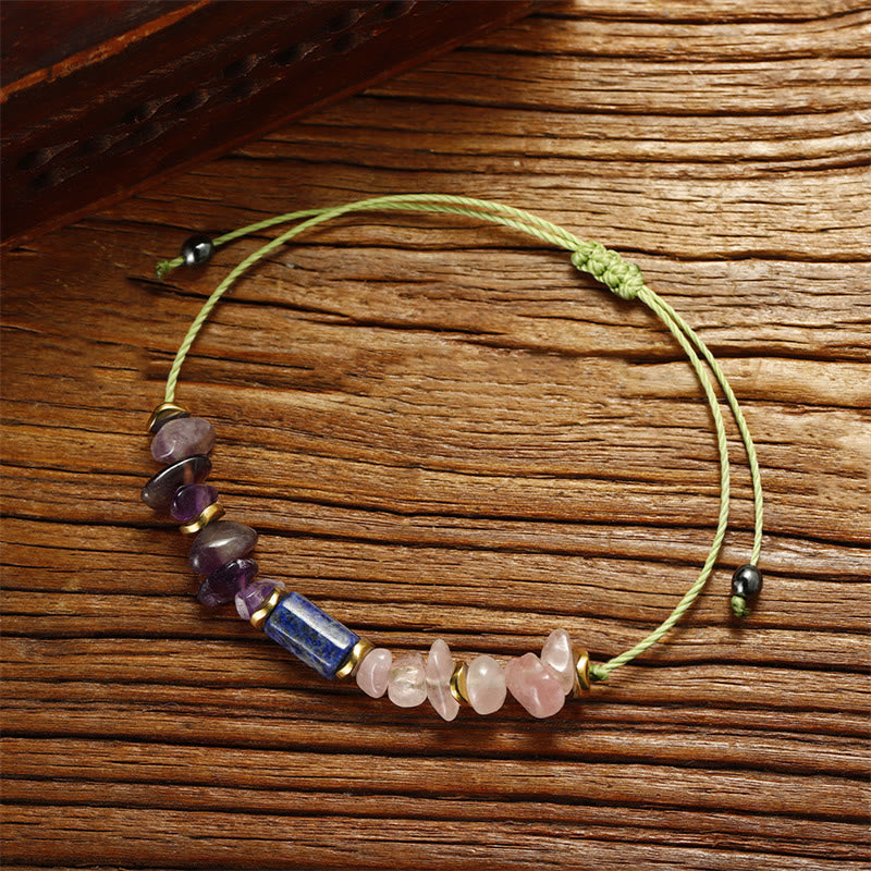 Nimara Ritual Best Friends Forever Amethyst Rose Quartz Lazurite Spiritual Bracelet