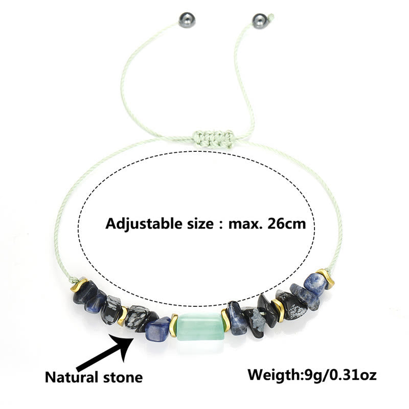 Nimara Ritual New Job Green Aventurine Sodalite Snowflake Obsidian Energy Bracelet