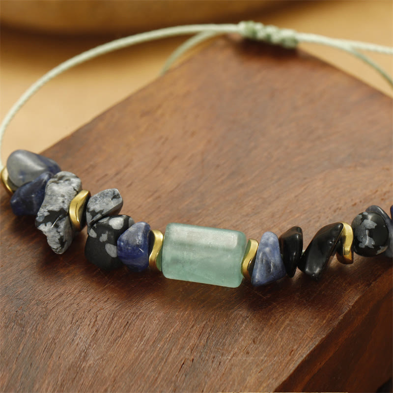 Nimara Ritual New Job Green Aventurine Sodalite Snowflake Obsidian Energy Bracelet