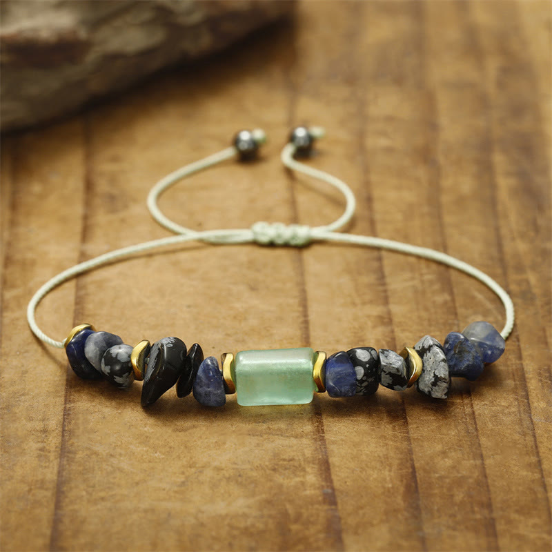 Nimara Ritual New Job Green Aventurine Sodalite Snowflake Obsidian Energy Bracelet