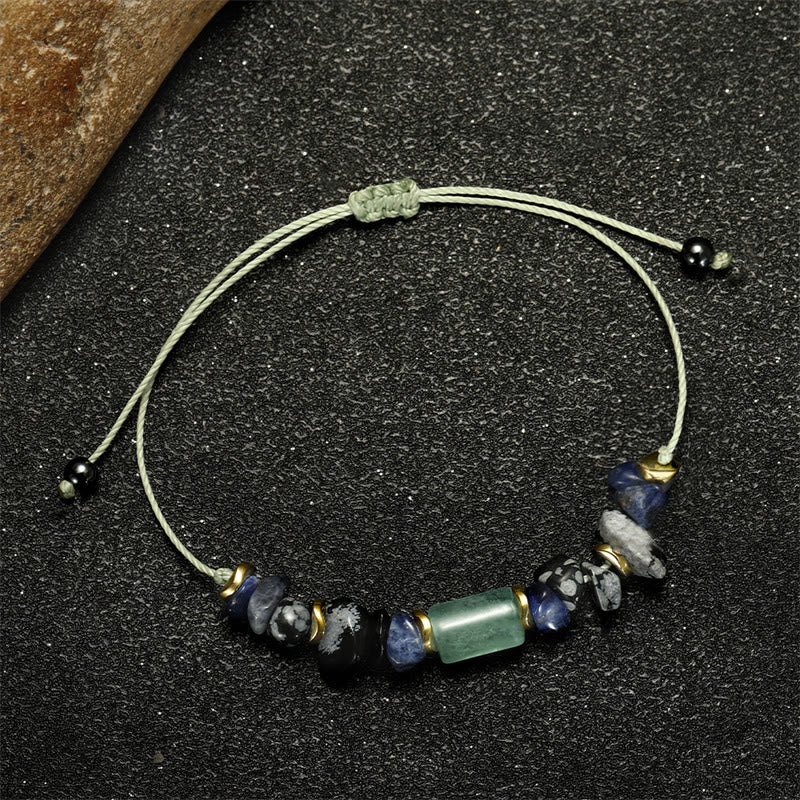 Nimara Ritual New Job Green Aventurine Sodalite Snowflake Obsidian Energy Bracelet
