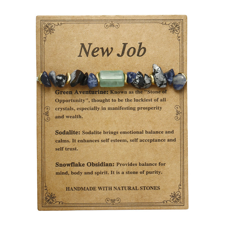 Nimara Ritual New Job Green Aventurine Sodalite Snowflake Obsidian Energy Bracelet