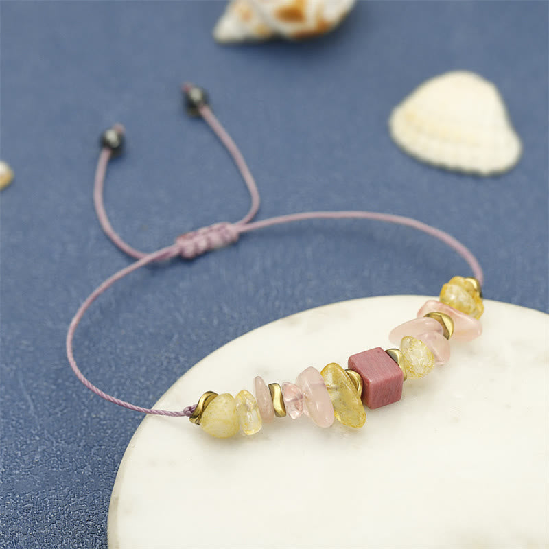 Nimara Ritual Thank You Rose Quartz Citrine Rhodonite Passionate Bracelet