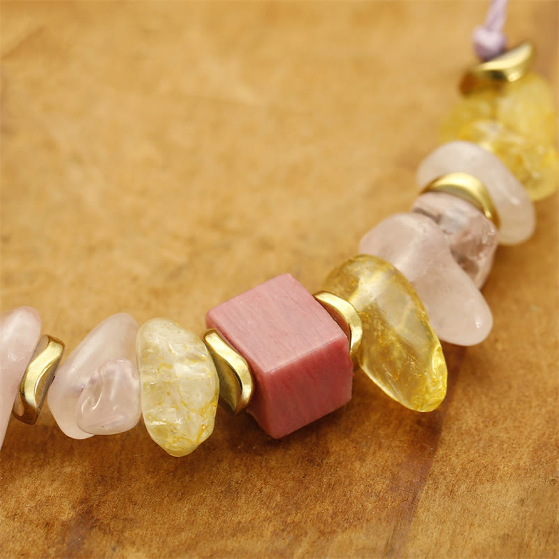 Nimara Ritual Thank You Rose Quartz Citrine Rhodonite Passionate Bracelet