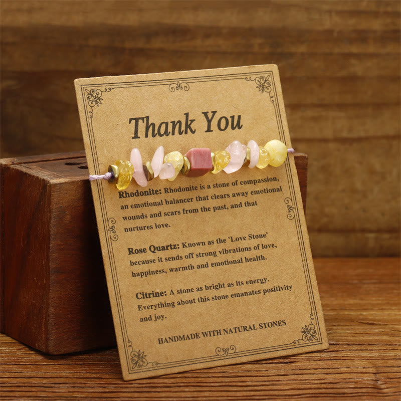 Nimara Ritual Thank You Rose Quartz Citrine Rhodonite Passionate Bracelet