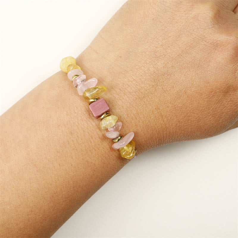 Nimara Ritual Thank You Rose Quartz Citrine Rhodonite Passionate Bracelet