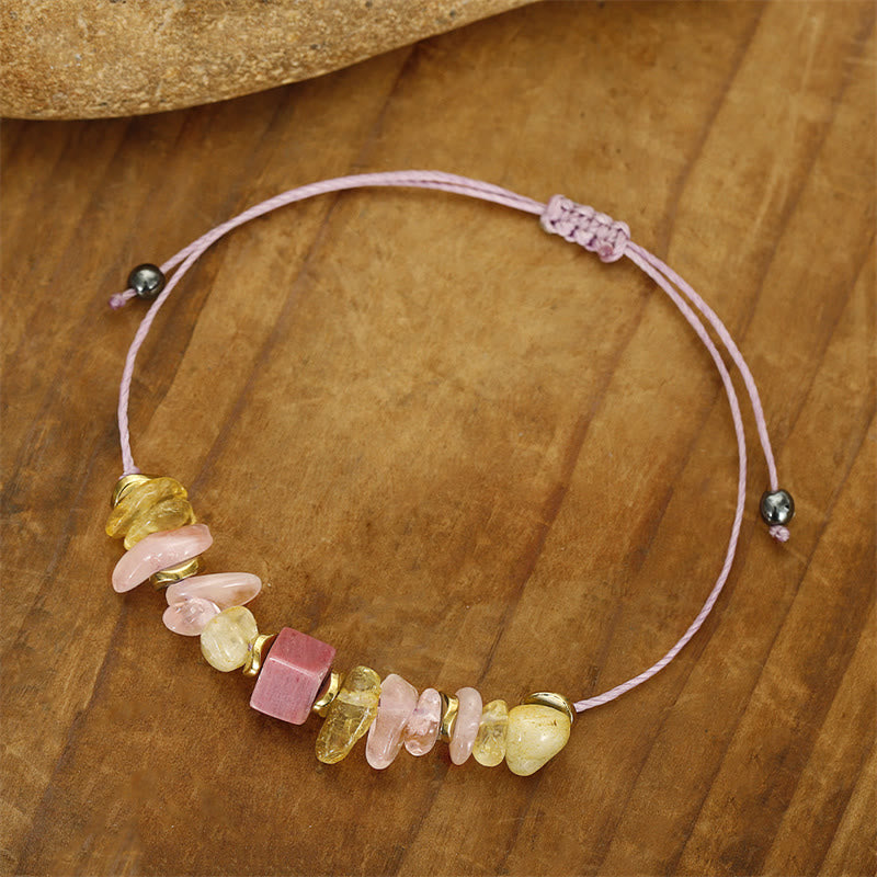 Nimara Ritual Thank You Rose Quartz Citrine Rhodonite Passionate Bracelet