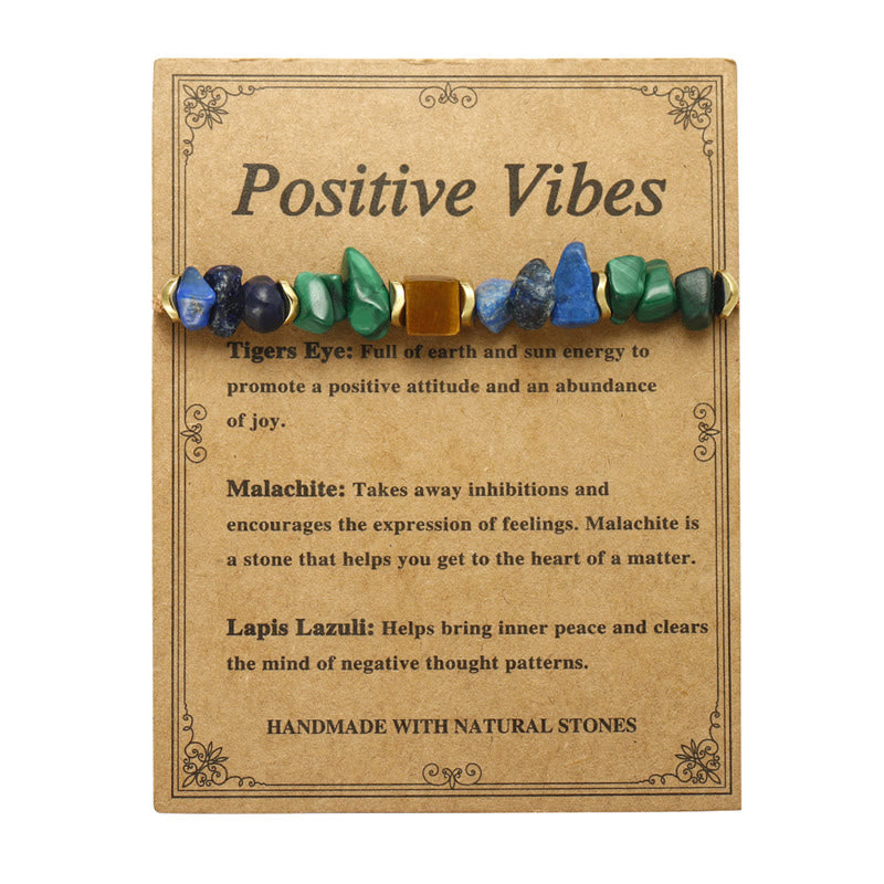 Nimara Ritual Positive Vibes Malachite Tiger's Eye Lazurite Anti-anxiety Bracelet