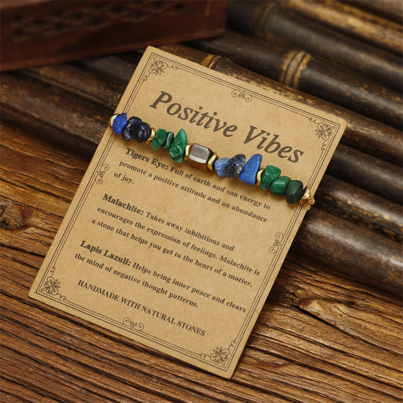 Nimara Ritual Positive Vibes Malachite Tiger's Eye Lazurite Anti-anxiety Bracelet