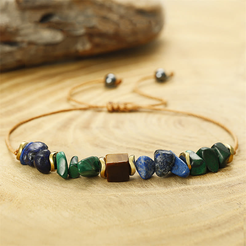 Nimara Ritual Positive Vibes Malachite Tiger's Eye Lazurite Anti-anxiety Bracelet