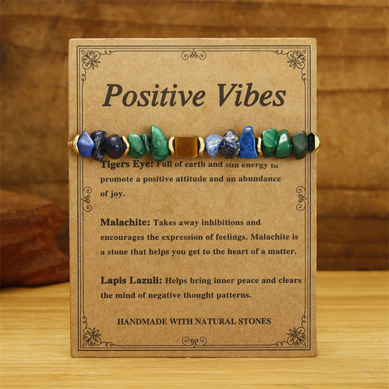 Nimara Ritual Positive Vibes Malachite Tiger's Eye Lazurite Anti-anxiety Bracelet