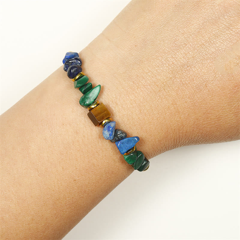 Nimara Ritual Positive Vibes Malachite Tiger's Eye Lazurite Anti-anxiety Bracelet