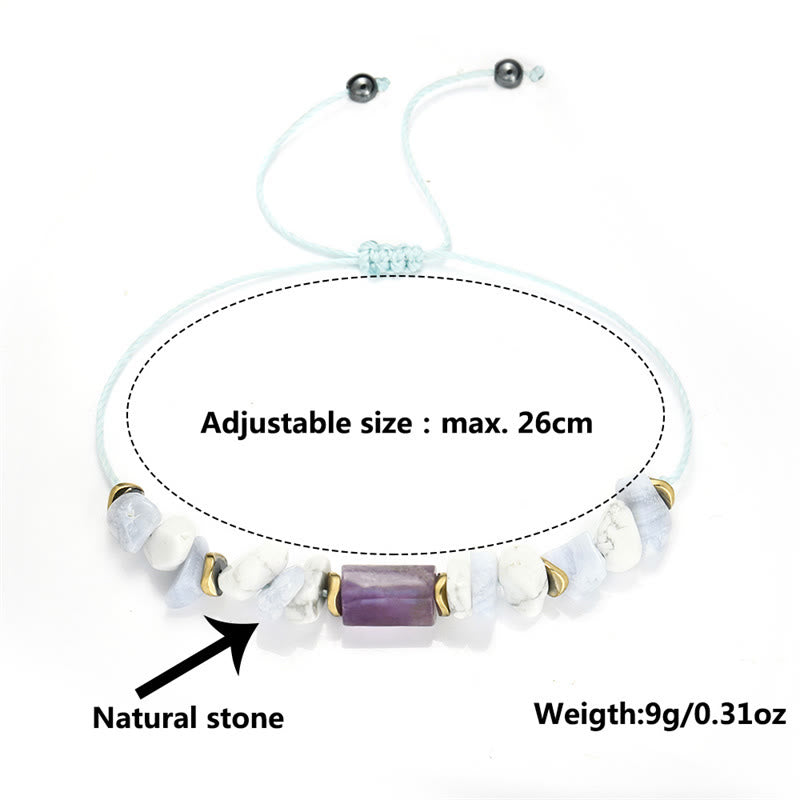 Nimara Ritual De-Stress Amethyst Blue Lace Agate Howlite Healing Bracelet