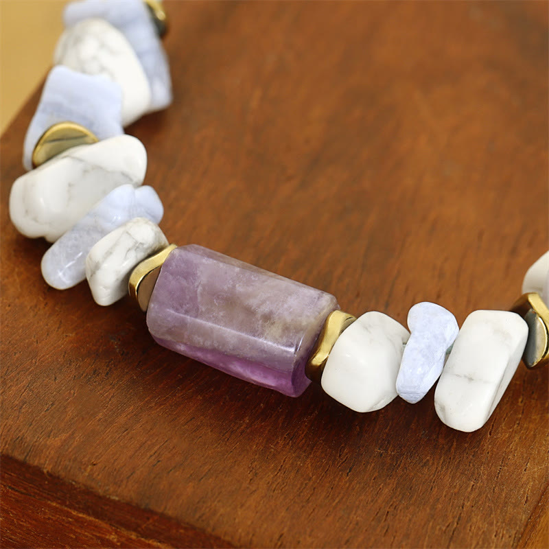 Nimara Ritual De-Stress Amethyst Blue Lace Agate Howlite Healing Bracelet