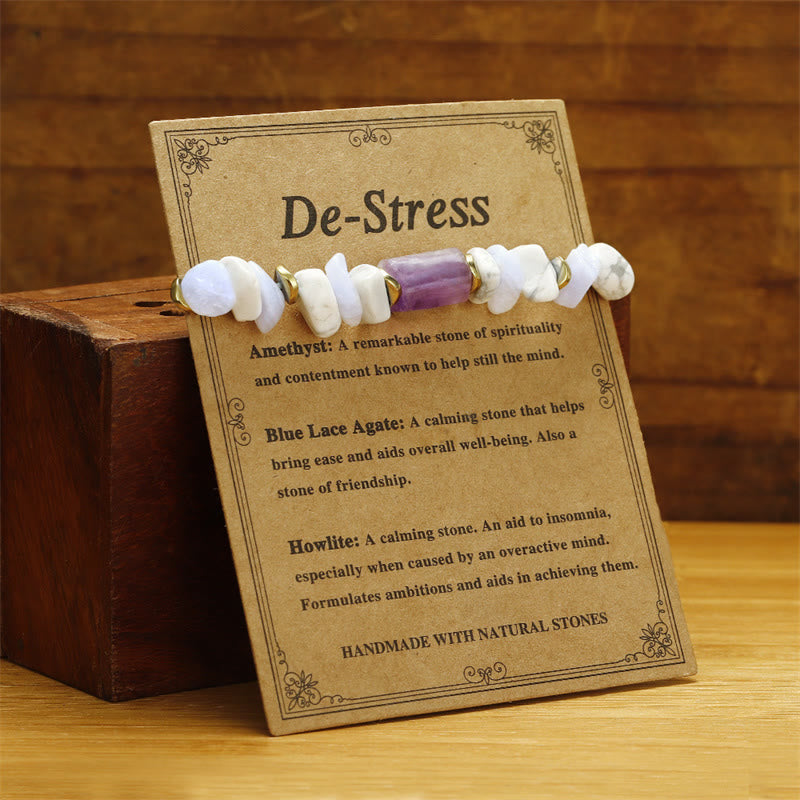 Nimara Ritual De-Stress Amethyst Blue Lace Agate Howlite Healing Bracelet