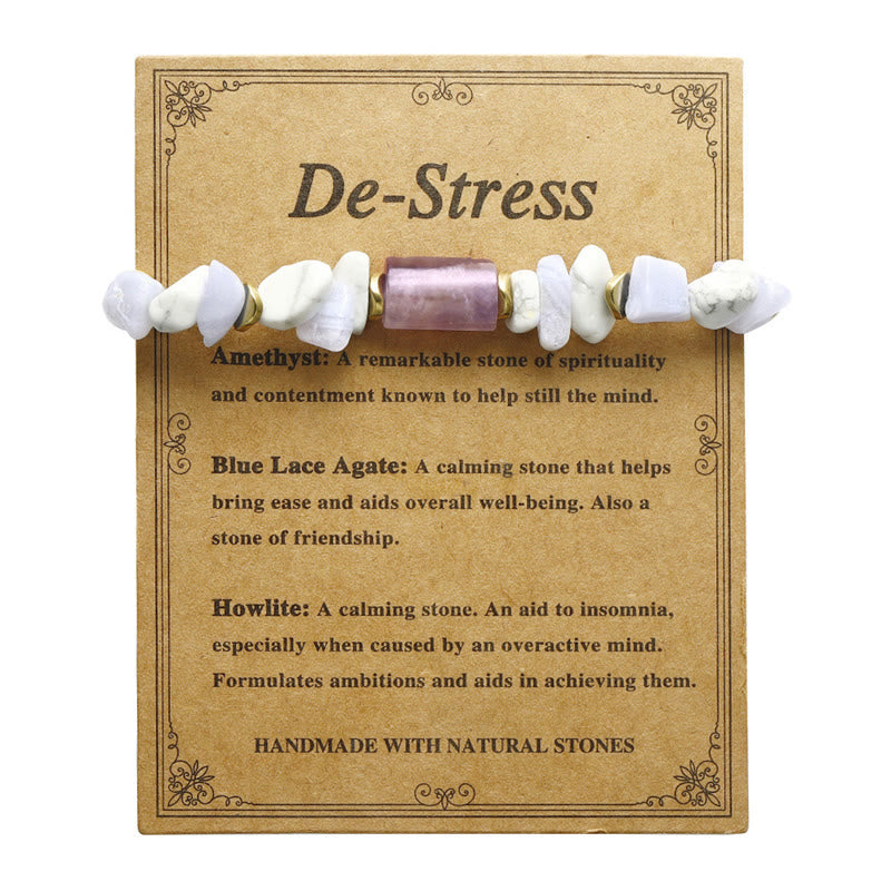 Nimara Ritual De-Stress Amethyst Blue Lace Agate Howlite Healing Bracelet