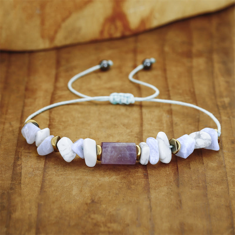 Nimara Ritual De-Stress Amethyst Blue Lace Agate Howlite Healing Bracelet