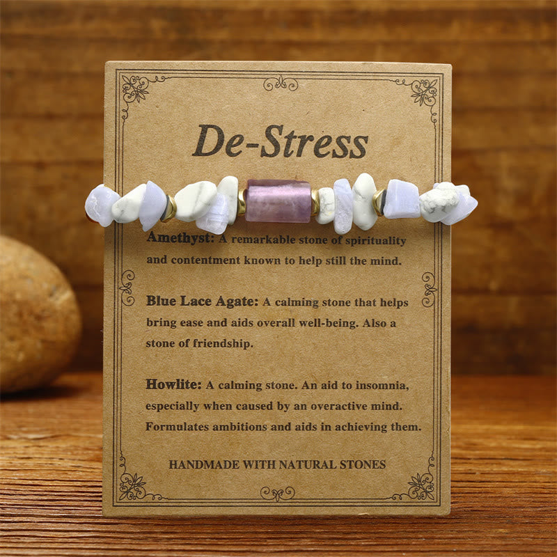 Nimara Ritual De-Stress Amethyst Blue Lace Agate Howlite Healing Bracelet
