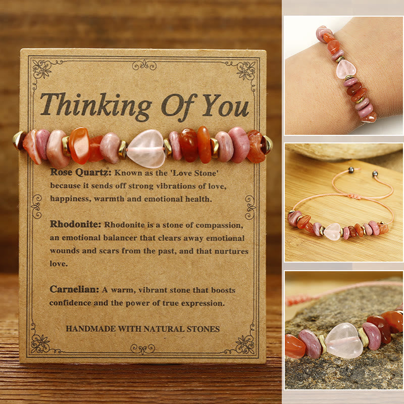 Nimara Ritual Thinking Of You Rose Quartz Rhodonite Carnelian Relationships Bracelet
