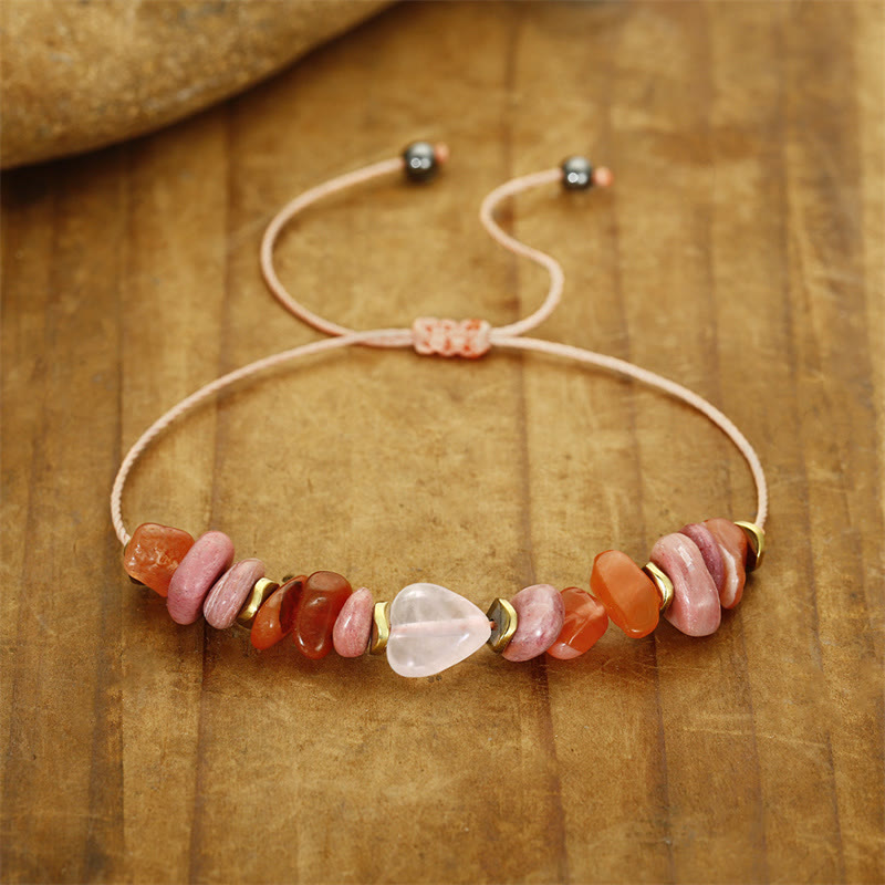 Nimara Ritual Thinking Of You Rose Quartz Rhodonite Carnelian Relationships Bracelet