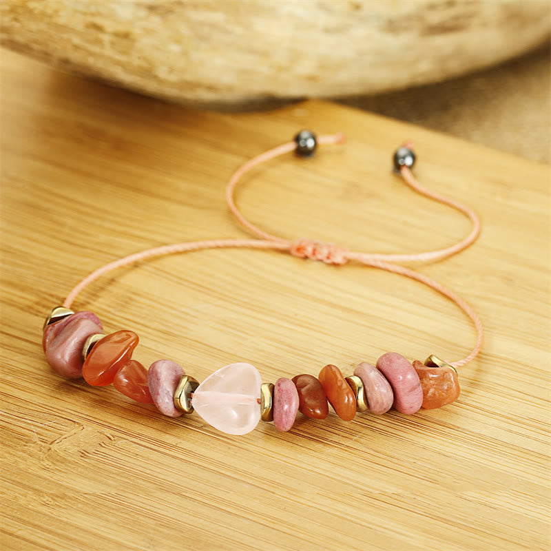 Nimara Ritual Thinking Of You Rose Quartz Rhodonite Carnelian Relationships Bracelet