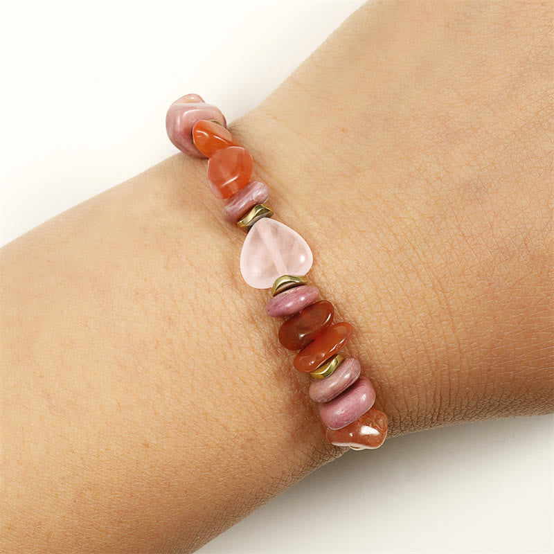 Nimara Ritual Thinking Of You Rose Quartz Rhodonite Carnelian Relationships Bracelet
