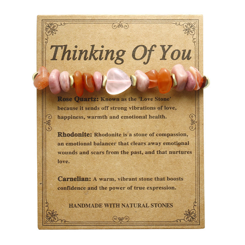 Nimara Ritual Thinking Of You Rose Quartz Rhodonite Carnelian Relationships Bracelet