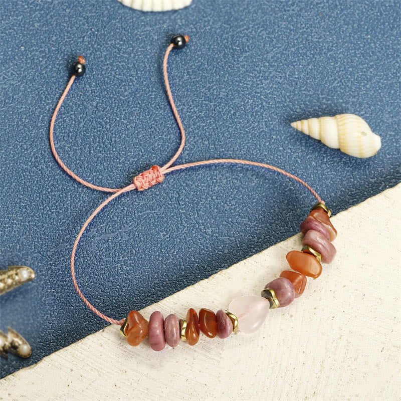 Nimara Ritual Thinking Of You Rose Quartz Rhodonite Carnelian Relationships Bracelet