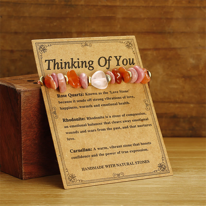 Nimara Ritual Thinking Of You Rose Quartz Rhodonite Carnelian Relationships Bracelet