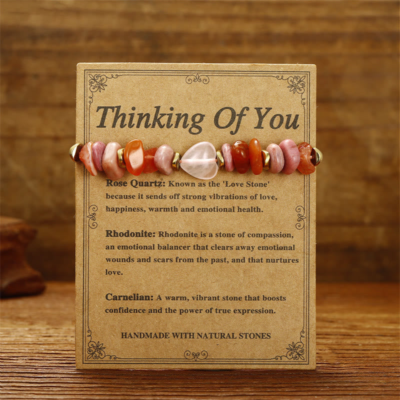 Nimara Ritual Thinking Of You Rose Quartz Rhodonite Carnelian Relationships Bracelet