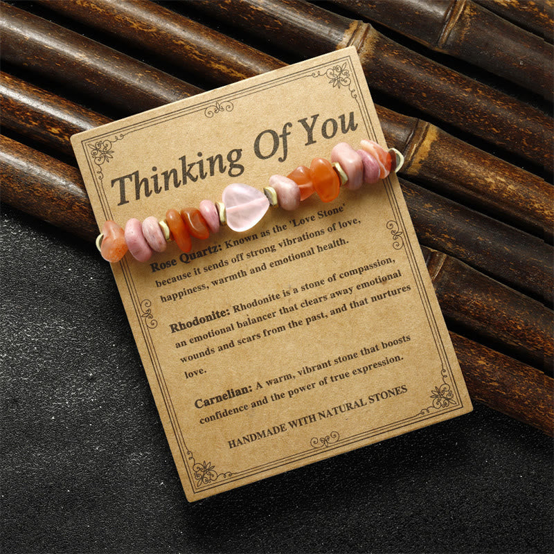 Nimara Ritual Thinking Of You Rose Quartz Rhodonite Carnelian Relationships Bracelet