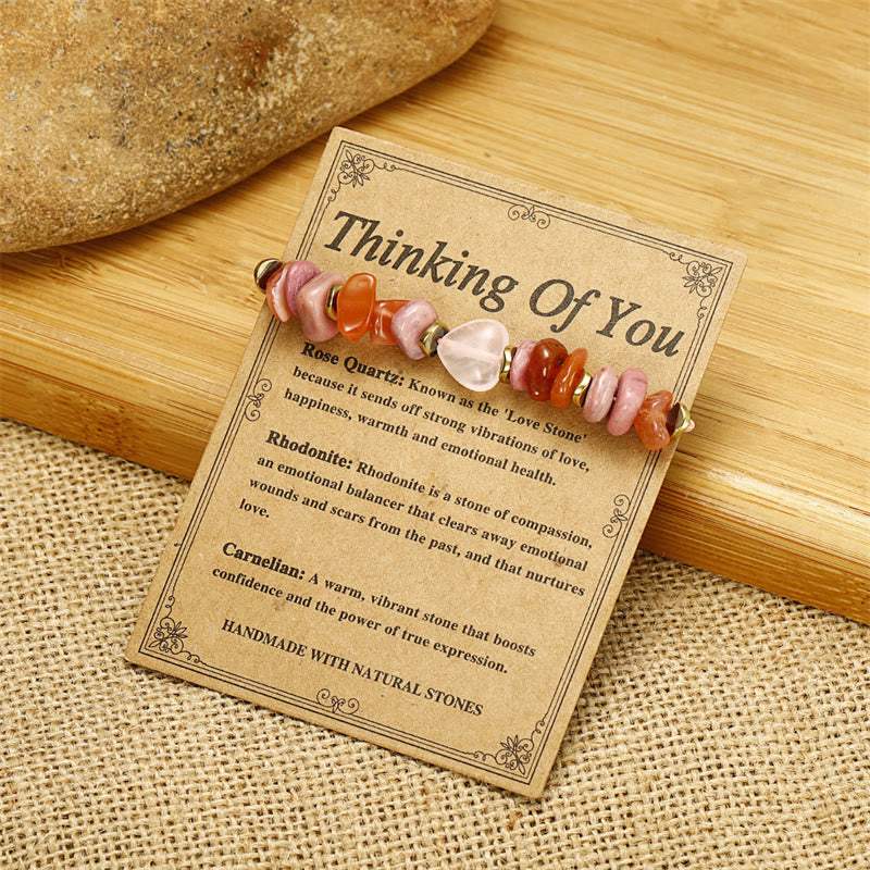 Nimara Ritual Thinking Of You Rose Quartz Rhodonite Carnelian Relationships Bracelet