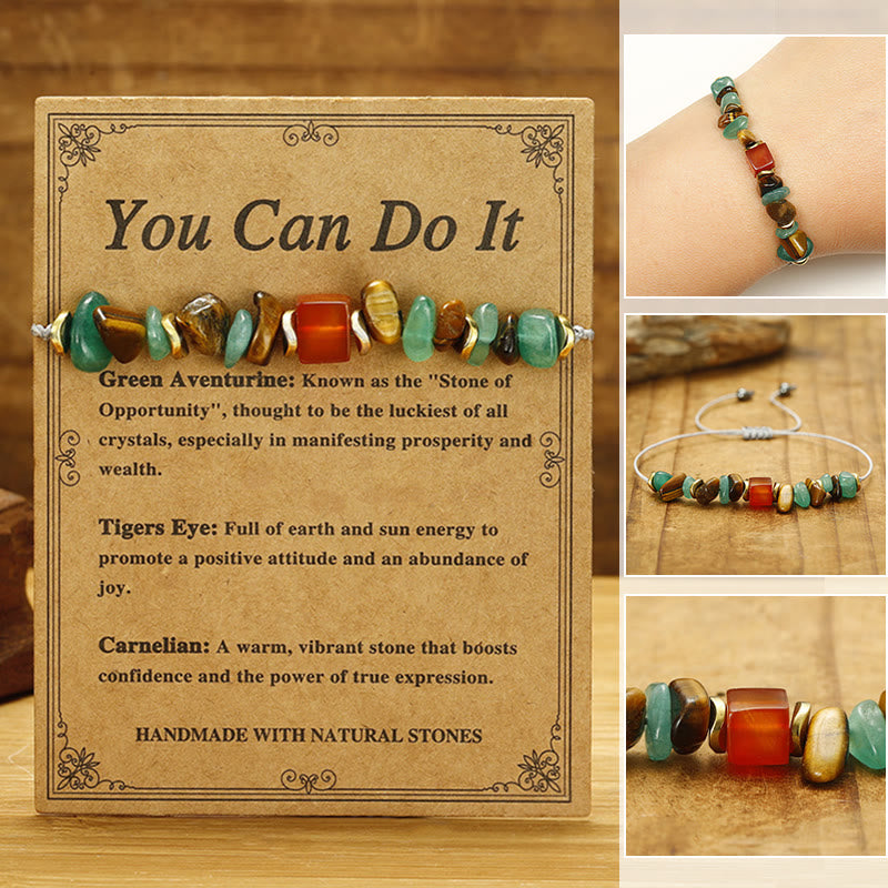 Nimara Ritual You Can Do It Green Aventurine Tiger Eye Carnelian Luck Bracelet