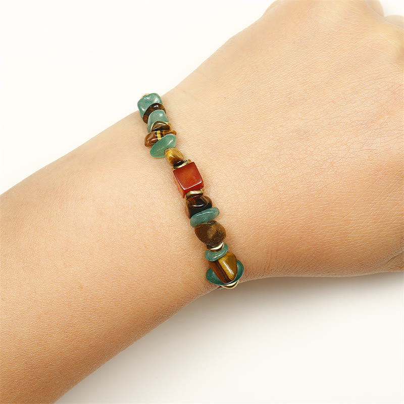 Nimara Ritual You Can Do It Green Aventurine Tiger Eye Carnelian Luck Bracelet