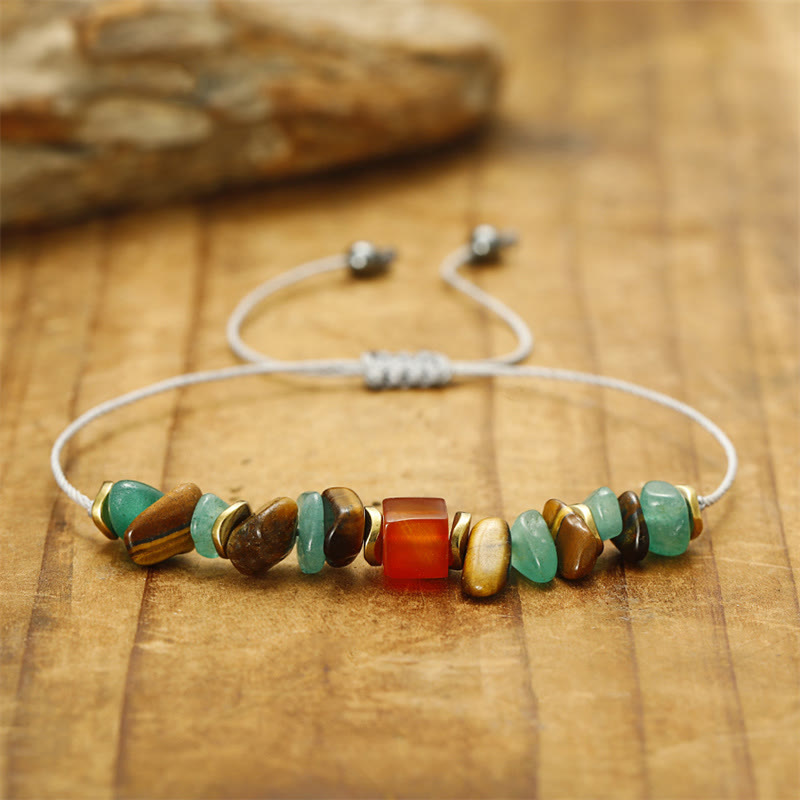 Nimara Ritual You Can Do It Green Aventurine Tiger Eye Carnelian Luck Bracelet