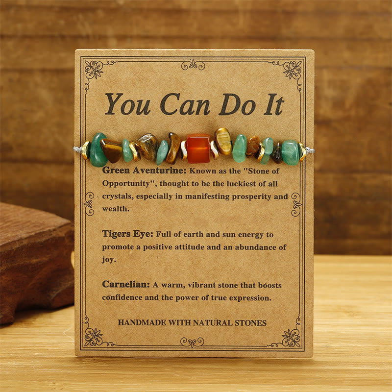Nimara Ritual You Can Do It Green Aventurine Tiger Eye Carnelian Luck Bracelet