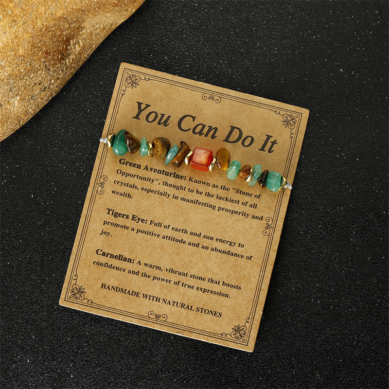 Nimara Ritual You Can Do It Green Aventurine Tiger Eye Carnelian Luck Bracelet