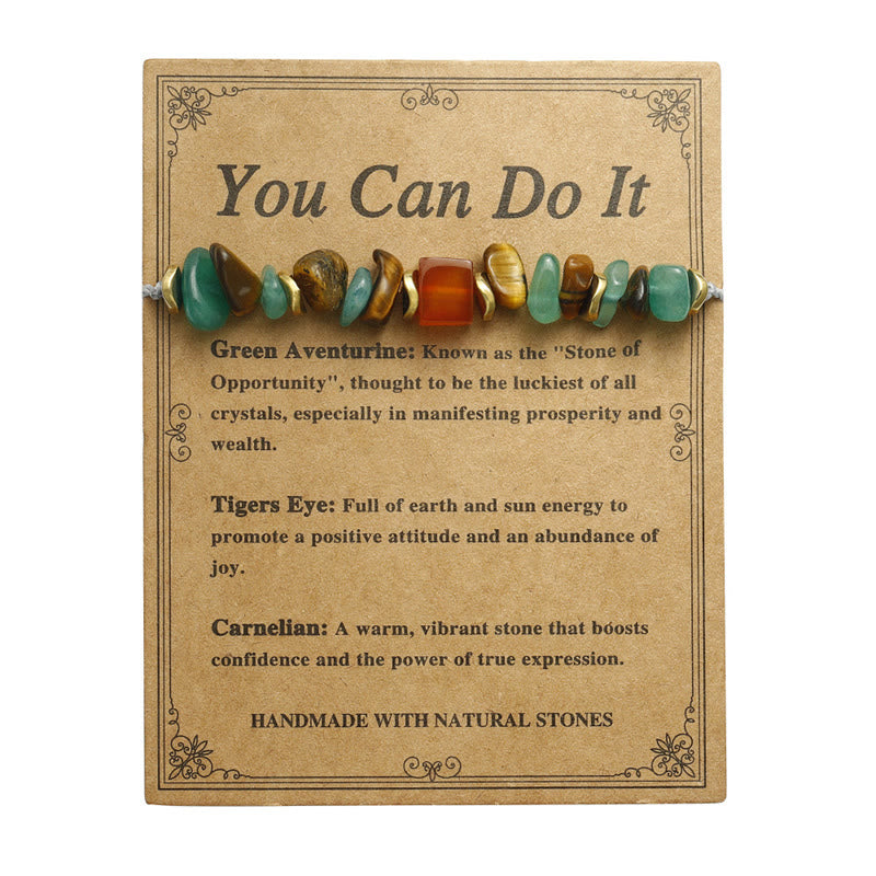 Nimara Ritual You Can Do It Green Aventurine Tiger Eye Carnelian Luck Bracelet