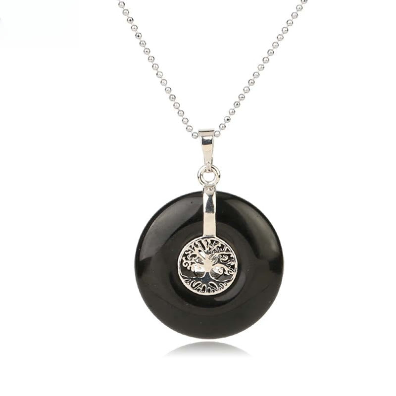 Nimara Ritual Various Crystal Rose Quartz Green Aventurine Amethyst The Tree of Life Kindness Necklace Pendant