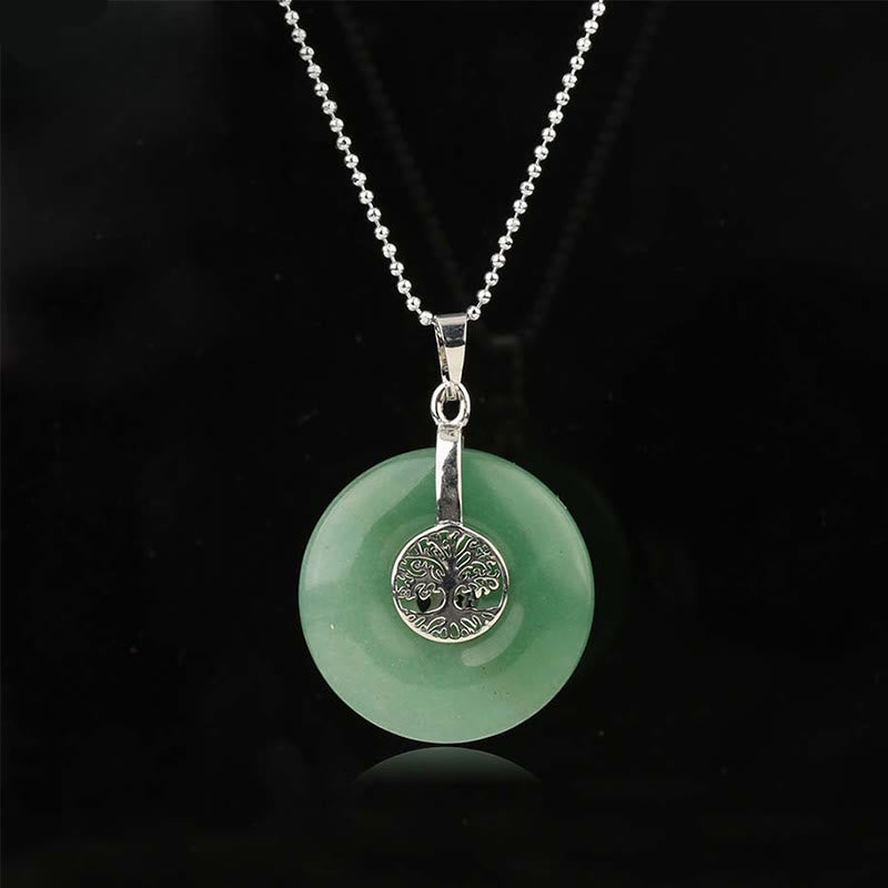 Nimara Ritual Various Crystal Rose Quartz Green Aventurine Amethyst The Tree of Life Kindness Necklace Pendant