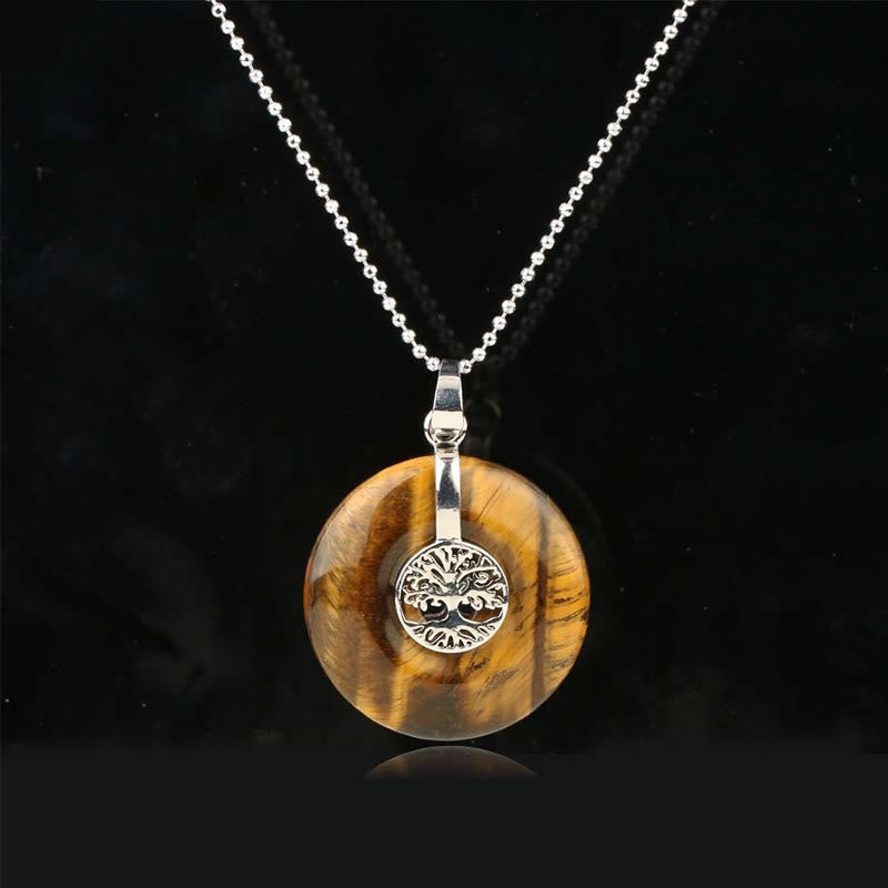Nimara Ritual Various Crystal Rose Quartz Green Aventurine Amethyst The Tree of Life Kindness Necklace Pendant
