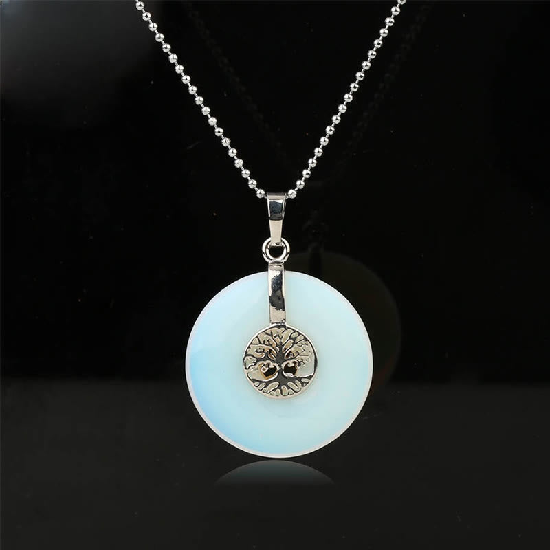 Nimara Ritual Various Crystal Rose Quartz Green Aventurine Amethyst The Tree of Life Kindness Necklace Pendant