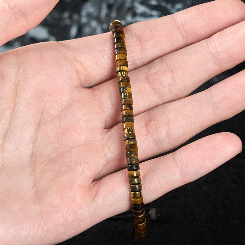 Nimara Ritual Natural Tiger Eye Spacer Bead Courage Bracelet