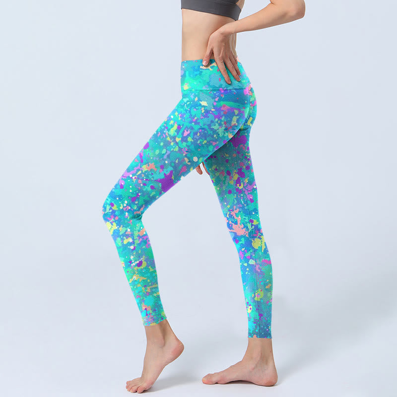 Nimara Ritual Splash Ink Print Exercise Leggings Women's Yoga Pants