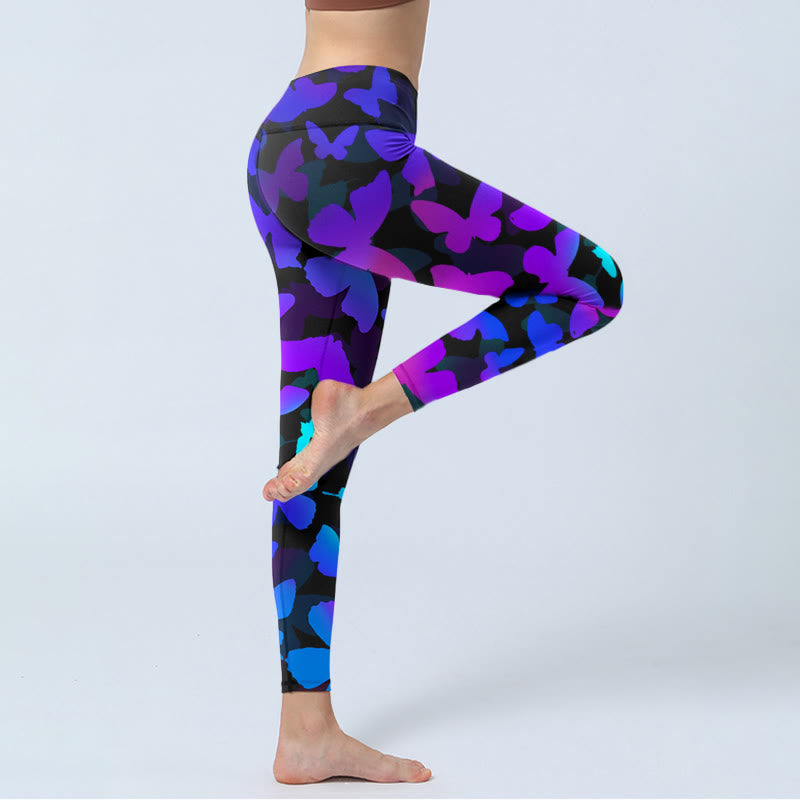 Nimara Ritual Gradient Butterfly Print Exercise Leggings Women's Yoga Pants