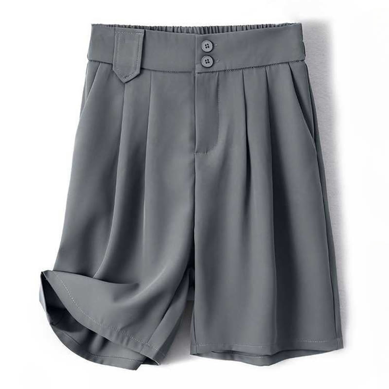 Nimara Ritual Summer Casual Zipper Button Loose Plain Cotton Linen Women's Shorts With Pockets