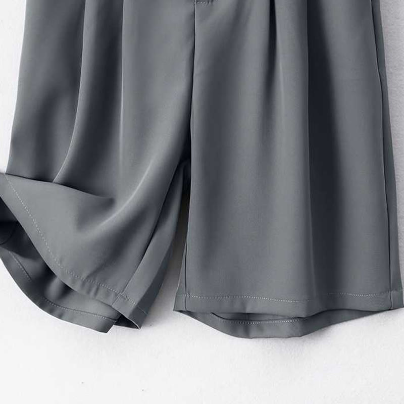 Nimara Ritual Summer Casual Zipper Button Loose Plain Cotton Linen Women's Shorts With Pockets