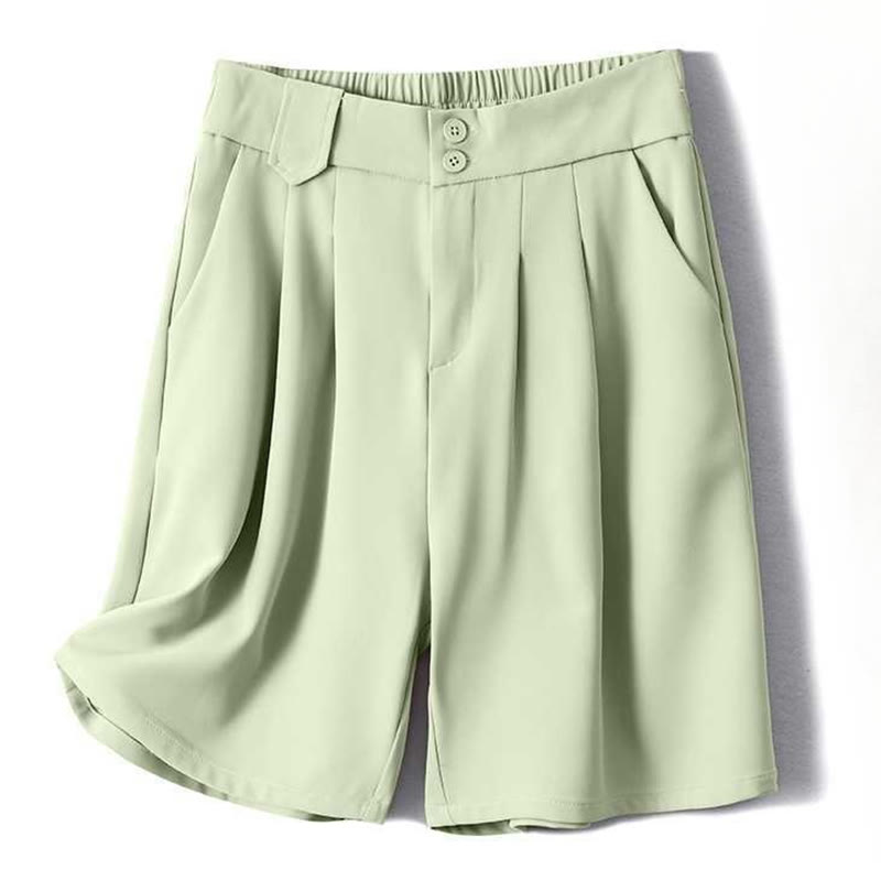 Nimara Ritual Summer Casual Zipper Button Loose Plain Cotton Linen Women's Shorts With Pockets