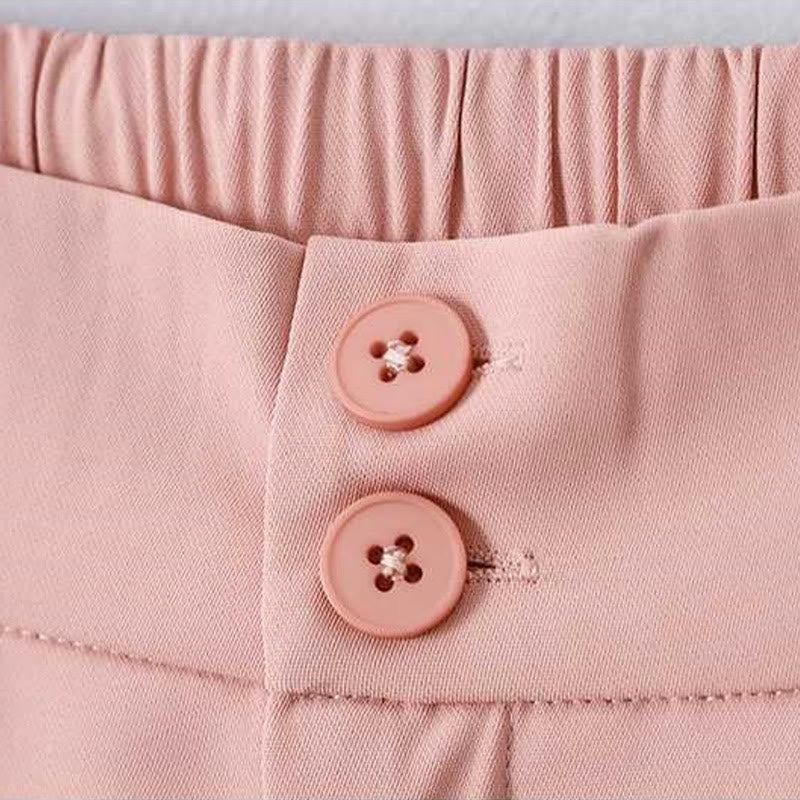 Nimara Ritual Summer Casual Zipper Button Loose Plain Cotton Linen Women's Shorts With Pockets